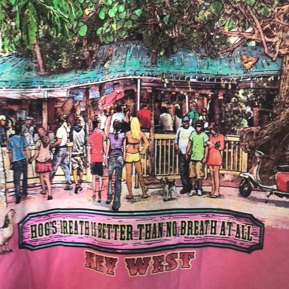 Hogs Breath Saloon Key West t-shirt NWT size S unisex pink - Picture 5 of 6